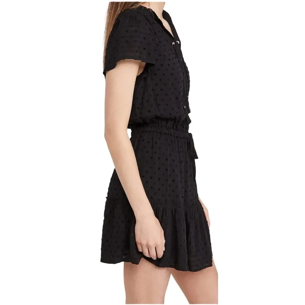 PAIGE Jannah Swiss Dot Mini Dress in‎ Black Size XS